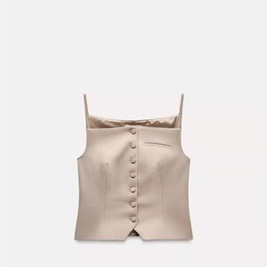 Zara Beige Button-Up Camisole